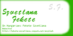 szvetlana fekete business card